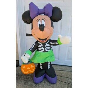 Gemmy Disney Minnie Mouse Airblown Inflatable Lights Up 3ft Skeleton Halloween